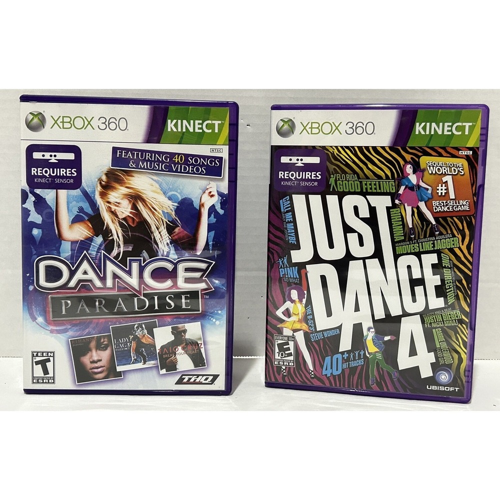 Kinect Xbox 360 Just Dance 4 Xbox 360 Dance Paradise Complete‎ W/Manuals